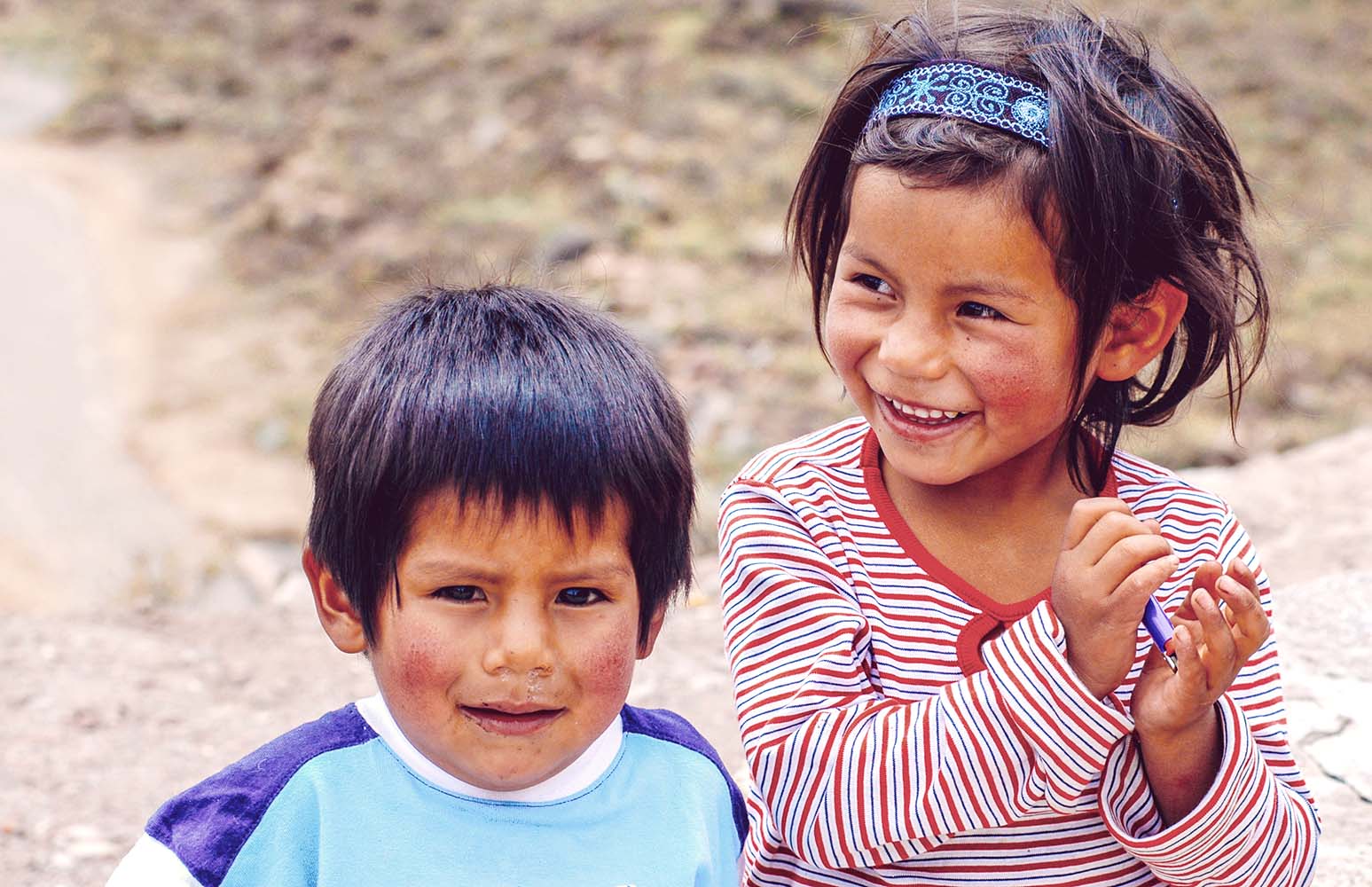 AREQUIPA, PERU - JANUARY 6: Unidentified Quechua little kids on