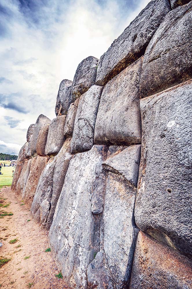 Walls of Sacsayhuaman Fortress, in Cusco, Peru