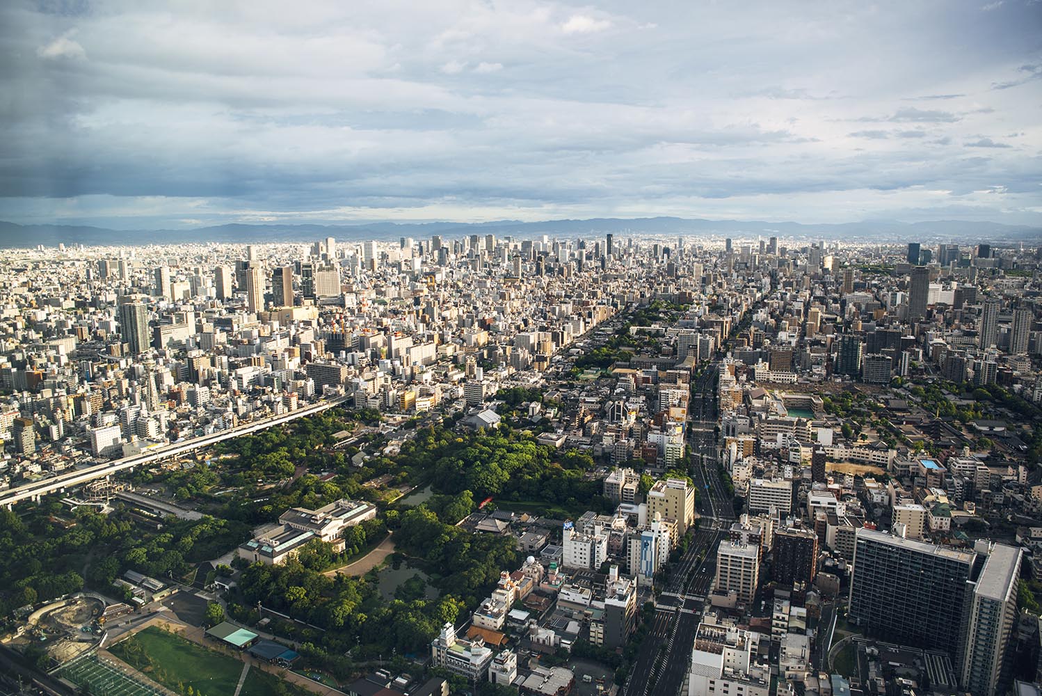 Aerial view of Osaka city, Japan