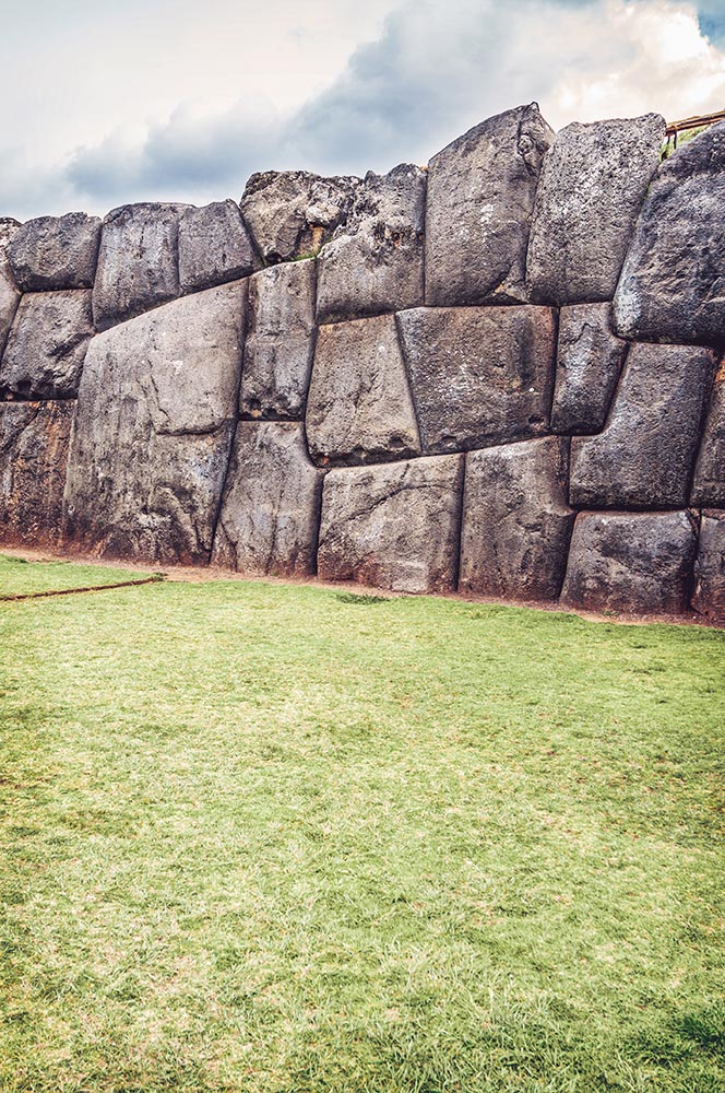 Walls of Sacsayhuaman Fortress, in Cusco, Peru