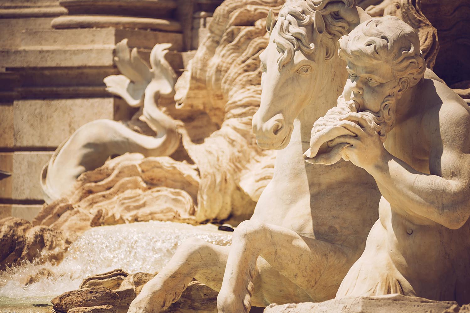 Detail of Fontana di Trevi, Rome, Italy