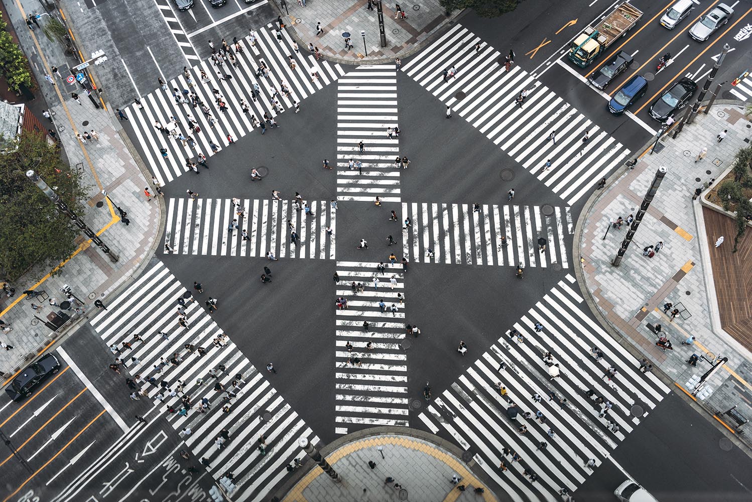 Crosswalk in Ginza, Tokyo, Japan